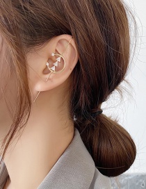 Fashion Curved Triangular Zircon Micro-inlaid Zircon Geometric Copper Pierced Earrings