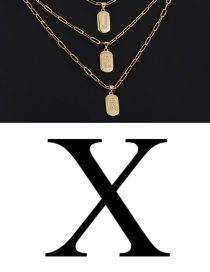 Fashion X 26 Letters Pendant Necklace With Copper Inlaid Zircon