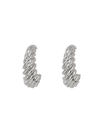 Fashion Silver Alloy Twisted Earrings