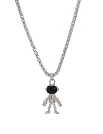 Fashion Silver Alloy Chain Space Puppet Necklace