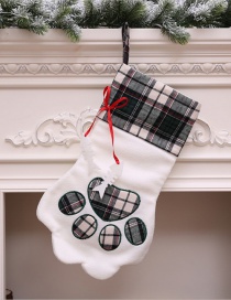 Fashion Green Dog Paw Christmas Sock Bag Tree Pendant