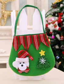 Fashion Bear Christmas Supplies Brushed Cloth Apple Tote Bag