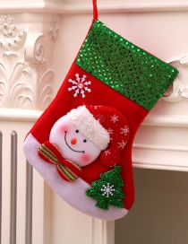 Fashion Sequined Medium Socks (snowman Christmas Old Man Snowman Bear Christmas Stocking