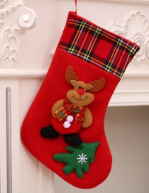 Fashion Red Large Socks (deer) Christmas Old Man Snowman Bear Christmas Stocking