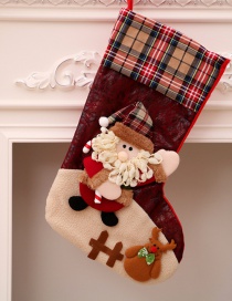 Fashion Plaid Oversized Socks (elderly) Christmas Old Man Snowman Bear Christmas Stocking