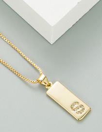 Fashion S Golden Brass Electroplated Micro-inlaid Zircon Pendant Letter Geometric Necklace