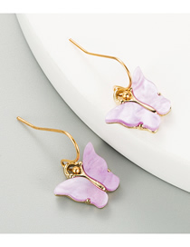 Fashion Purple Butterfly Acrylic Alloy Earrings