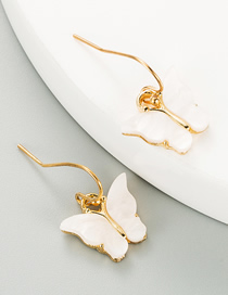 Fashion Off-white Butterfly Acrylic Alloy Earrings
