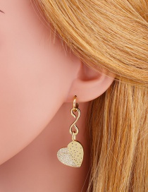 Fashion Gold Color Love Copper Inlaid Zircon Earrings