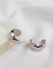 Fashion Silver Color Geometric Circle Texture Alloy Earrings