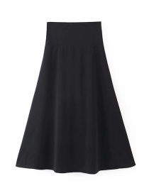 Fashion Black Solid Color Waist Skirt With Eyelet Straps