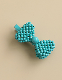 Fashion Blue Alloy Resin Three-dimensional Bow Duckbill Hairpin