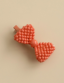 Fashion Orange Alloy Resin Three-dimensional Bow Duckbill Hairpin