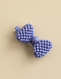Fashion Purple Alloy Resin Three-dimensional Bow Duckbill Hairpin