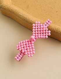 Fashion Pink Alloy Resin Bow Duckbill Hairpin