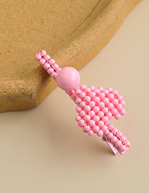 Fashion Pink Alloy Resin Love Duckbill Hairpin