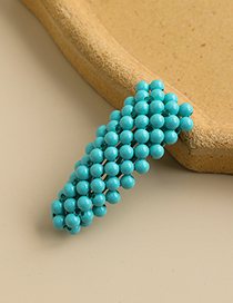 Fashion Blue Alloy Resin Beads Triangle Hairpin