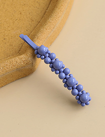 Fashion Purple Alloy Resin Beads One Word Hairpin