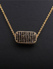 Fashion O Sub Chain Gold Gold-plated Copper Necklace With Micro-inlaid Zircons