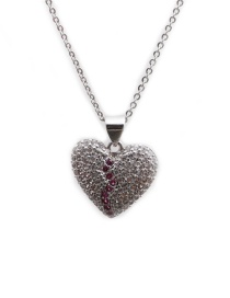 Fashion White Zirconium Peach Heart O Sub Chain Gold Micro-set Zircon Split Love Necklace