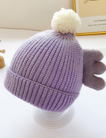 Fashion Purple Wings 0-6 Years Old One Size Ball Wool Knitted Childrens Wings Hat