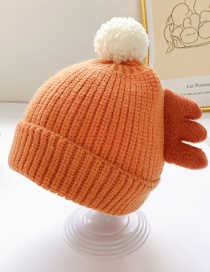 Fashion Orange Wings 0-6 Years Old One Size Ball Wool Knitted Childrens Wings Hat