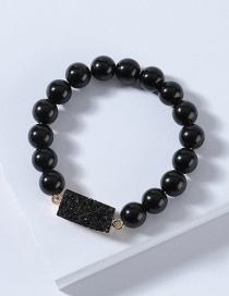 Fashion Black Resin Crystal Cluster Geometric Bead Elastic Cord Bracelet