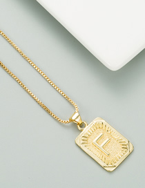 Fashion F Gold 18k Gold Plated Copper Letter Pendant Necklace