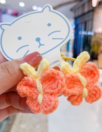 Fashion Orange Butterfly Hair Rope [1 Pair] Butterfly Wool Knitted Alloy Childrens Hairpin Hair Rope
