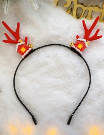 Fashion Red Antlers House Christmas Antlers Santa Hair Ball Fabric Childrens Headband