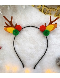 Fashion Brown Antler Ball Christmas Antlers Santa Hair Ball Fabric Childrens Headband