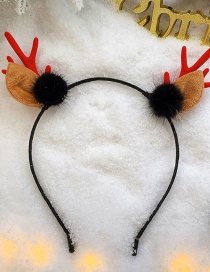 Fashion Red Antler Hair Ball Christmas Antlers Santa Hair Ball Fabric Childrens Headband