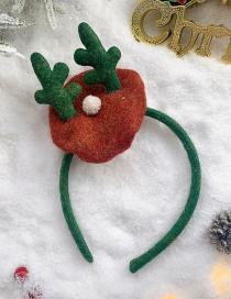 Fashion Dark Green Antlers Headband Christmas Antlers Santa Hair Ball Fabric Childrens Headband