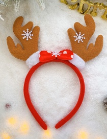 Fashion Big Brown Antlers Christmas Antlers Santa Hair Ball Fabric Childrens Headband