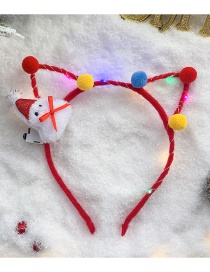Fashion Champagne Little Snowman [with Light] Christmas Antlers Santa Hair Ball Fabric Childrens Headband