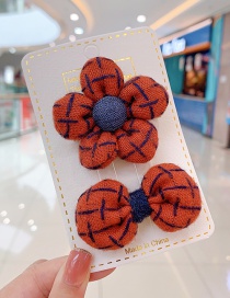 Fashion Orange Red Flowers [2-piece Set] Small Flower Bow Children Hairpin