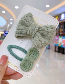 Fashion Green Bow [2 Piece Set] Bowknot Wool Alloy Children Hairpin