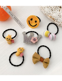 Fashion Cute Smiling Face [6-piece Hair Rope Set] Animal Fruit Smiley Love Geometric Baby Hairpin Hair Rope