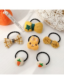 Fashion Yellow Bunny [6-piece Hair Rope Set] Animal Fruit Smiley Love Geometric Baby Hairpin Hair Rope