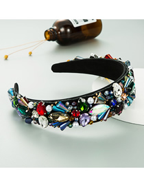 Fashion Fancy Diamond Crystal Pearl Handmade Beaded Diamond Geometric Headband
