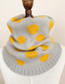 Fashion Dot Models [light Gray] Reference Age 1-10 Years Old Polka Dot Lattice Thick Knitted Wool Scarf