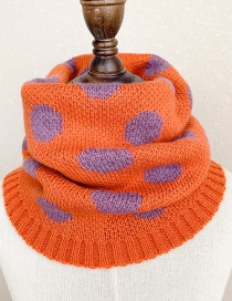 Fashion Dot Model [orange] Reference Age 1-10 Years Old Polka Dot Lattice Thick Knitted Wool Scarf