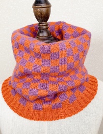 Fashion Plaid Model[orange] Reference Age 1-10 Years Old Polka Dot Lattice Thick Knitted Wool Scarf