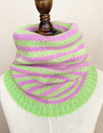 Fashion Fluorescent Yellow Striped Model [grass Green] Reference Age 1-10 Years Old Polka Dot Lattice Thick Knitted Wool Scarf