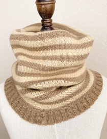 Fashion Champagne Stripe [khaki] Reference Age 1-10 Years Old Polka Dot Lattice Thick Knitted Wool Scarf