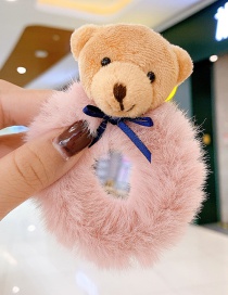 Fashion Little Brown Bear [pink] Little Bear Plush Penguin Children Hair Rope