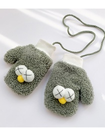 Fashion Cartoon Glasses [green] About 2-10 Years Old Plush Smiley Face Hanging Neck Plush Eyes Children Gloves