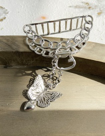 Fashion Butterfly Silver Butterfly Love Pendant Hollow Alloy Clamp
