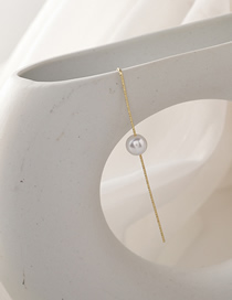 Fashion Pearl Type (single) Micro-inlaid Zircon Pearl Earrings With Diagonal Lines