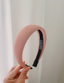 Fashion Pink Sponge Faux Leather Fabric Solid Color Broad-side Headband